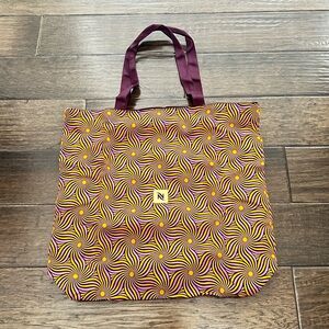 Nespresso Festive Tote Bag Limited Edition Swirling Pattern Purple Yellow NEW